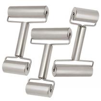 3 Rolos Duplo Para Massa Aço Inox 18 Cm