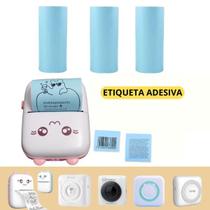 3 rolos etiqueta adesiva AZUL mini impressora gatinho 3 rolos etiqueta adesiva AZUL mini impressora gatinho
