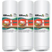 3 Rolos Nanocubos 15X500Cm Sacos Ranhura Seladora A Vácuo