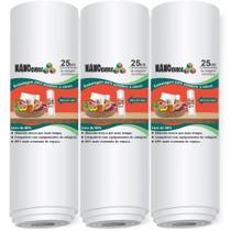 3 Rolos Nanocubos 25x500 transparentes, Embalagens, Sacos com Ranhura para Seladora A Vácuo 3 Rolos Nanocubos 25x500 transparentes, Embalagens, Sacos com Ranhura para Seladora A Vácuo