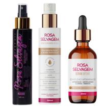 3 Rosa Selvagem Clareador Manchas: Óleo + Ácido Ativado + Sérum Facial Anti-sinais Ácido Hialurònico