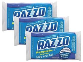 3 Sabão Em Pedra Pão Razzo Glicerinado Multiuso Azul 180g