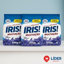 3 Sabão em Pó Lava Roupas Iris 800 gramas Envio Imediato