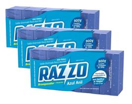 3 sabão multiuso em barra razzo neutro azul anil 5x180g 900g