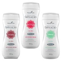 3 Sabonete Íntimo Líquido Sensação: Aroeira, Morango e Menta 3 Sabonete Íntimo Líquido Sensação: Aroeira, Morango e Menta