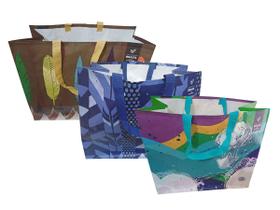 3 Sacolas de Ráfia Ecobag Retornável Grande 39x44x22cm B4u