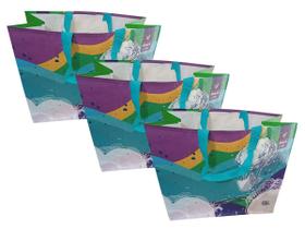 3 Sacolas de Ráfia Retornável Grande 39x44x22cm Barco B4u 3 Sacolas de Ráfia Retornável Grande 39x44x22cm Barco B4u