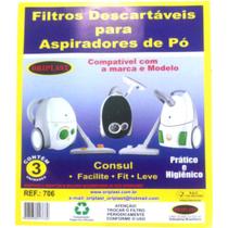 3 Sacos Descartáveis para Aspirador de Pó Consul Facilite