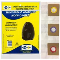 3 Sacos Prático e Higiênico Para Aspirador de Pó Descartável Arno Nitro 1300w - Envio em 24hs