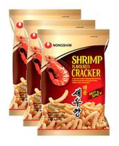 3 Salgadinho Coreano Camarão Picante - Shrimp Cracker 75g