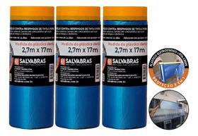 3 Salva Pintura 2,70m X 17m Revestimento Com Fita - Salvabras 3 Salva Pintura 2,70m X 17m Revestimento Com Fita - Salvabras