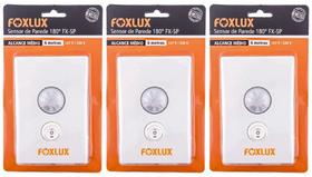 3 Sensores De Presença De Parede 180º Bivolt Foxlux