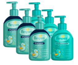 3 shampoo + 3 condicionador infantil de glicerina pampers frasco 200ml 3 shampoo + 3 condicionador infantil de glicerina pampers frasco 200ml