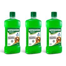 3 Shampoo Antiparasitário World Veterinária Antipulgas e Carrapatos para Cães