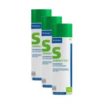 3 Shampoo Sebolytic 250ml Contra Seborreia Cães Virbac Kit