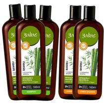 3 Shampoos e 2 Condicionadores Bambu e Queratina 500ml Yabae