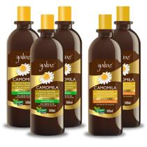 3 Shampoos e 2 Condicionadores Camomila 500ml Yabae