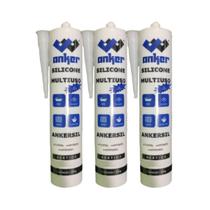 3 Silicone Acético Branco 230g Para Vedação