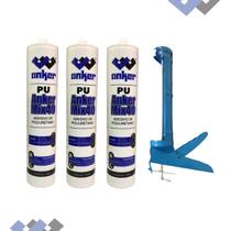 3 Silicone Pu 40 Branco Anker Do Brasil Com Aplicador 3 Silicone Pu 40 Branco Anker Do Brasil Com Aplicador