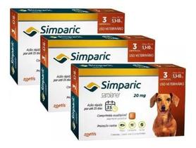 3 Simparic Antipulga Carrapatos E Sarna Para Cão 20 Mg 9 Cp 3 Simparic Antipulga Carrapatos E Sarna Para Cão 20 Mg 9 Cp