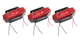 3 Sinaleira Lanterna Lateral Led Peixinho Caminhão Carreta Com Vigia Vermelha