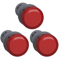 3 Sinaleiro 22mm Led Vermelho 24v - Xa2evb4lc Schneider