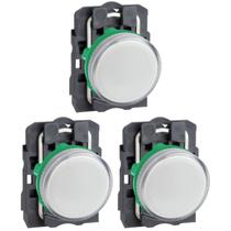 3 Sinaleiro Ø22mm Plástico P/ Lâmpada Ba9s Branco até 250V Schneider