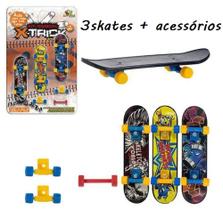 3 Skate de Dedo Brinquedo Skate Miniatura Radical - BRINCK