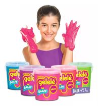 3 Slime Gelelé Glitter Balde Doce Brinquedos Geleca 457g Cores Variadas