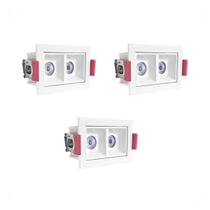 3 Spot Downlight Mini Duplo Led Embutir Corredor 3000k Bet57