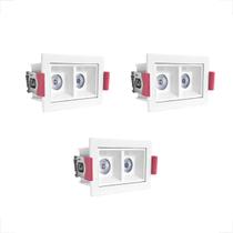 3 Spot Duplo Mini Embutido Led Downlight Sala Recuado Bet85