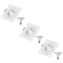 3 Spot Emb Face Plana PAR30 + 1 Lâmpada LED 10W 6500K E27