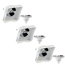 3 Spot Embutido No Frame + 3 Lâmpada AR111 4000K Save Energy