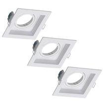 3 Spot Embutido Quadrado Recuado MR11 GU10 Save Energy