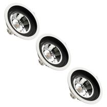 3 Spot Embutir AR70 GU10 Save Energy Foco Orbital 110/220v