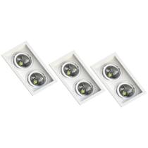 3 Spot Embutir Branco AR70 Base GU10 Save Energy 110/220v