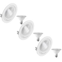 3 Spot Embutir Face Plana PAR30 + 1 Lâmpada LED 10W 6500K E27