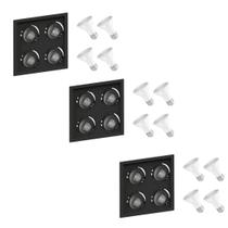 3 Spot Embutir Recuado PAR20 + Lâmpada LED 6W 2700K E27