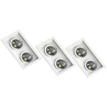 3 Spot Embutir Recuo Save Energy Duplo Par30 E27 Branco