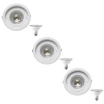 3 Spot Embutir Redondo Recuo PAR30 + 1 Lâmpada LED 10W 3000K E27