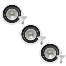 3 Spot Embutir Redondo Recuo PAR30 + Lâmpada LED 10W 6500K E27 3 Spot Embutir Redondo Recuo PAR30 + Lâmpada LED 10W 6500K E27