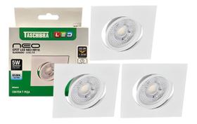 3 Spot Led Neo Embutir Quadrado 5W 6500k Luz Fria Taschibra 3 Spot Led Neo Embutir Quadrado 5W 6500k Luz Fria Taschibra
