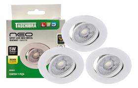3 Spot Led Neo Embutir Redonda 5W 3000k Luz Quente Taschibra 3 Spot Led Neo Embutir Redonda 5W 3000k Luz Quente Taschibra