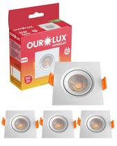 3 Spot Led Quadrado De Embutir Bivolt 5w Cor da Luz Quente 3000k Amarelada Ourolux
