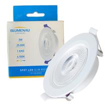 3 Spot Led Redondo Embutir 3w Branco Neutro 4100k Blumenau