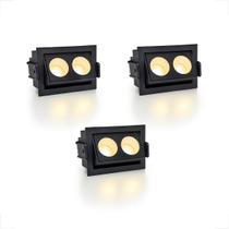 3 Spot Mini Downlight Duplo Led Embutir Direcionável Bet95