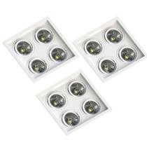 3 Spot Quadrado Quádruplo AR70 Branco Save Energy