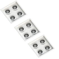 3 Spot Quadruplo Embutir Quadrado Recuado Par20 Branco 110v/220v 3 Spot Quadruplo Embutir Quadrado Recuado Par20 Branco 110v/220v