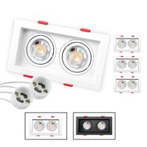 3 Spot Recuado Duplo Embutir Led + Lâmpadas Mr16 Gu10 Luminária Teto Sala Dicroica Branco Preto Cor Spots + Lâmpadas:Spo 3 Spot Recuado Duplo Embutir Led + Lâmpadas Mr16 Gu10 Luminária Teto Sala Dicroica Branco Preto Cor Spots + Lâmpadas:Spo