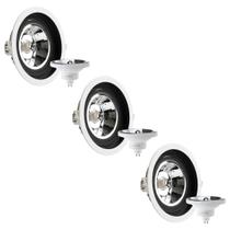 3 Spot Recuado Embutir + Lâmpada AR111 4000k 12W Save Energy